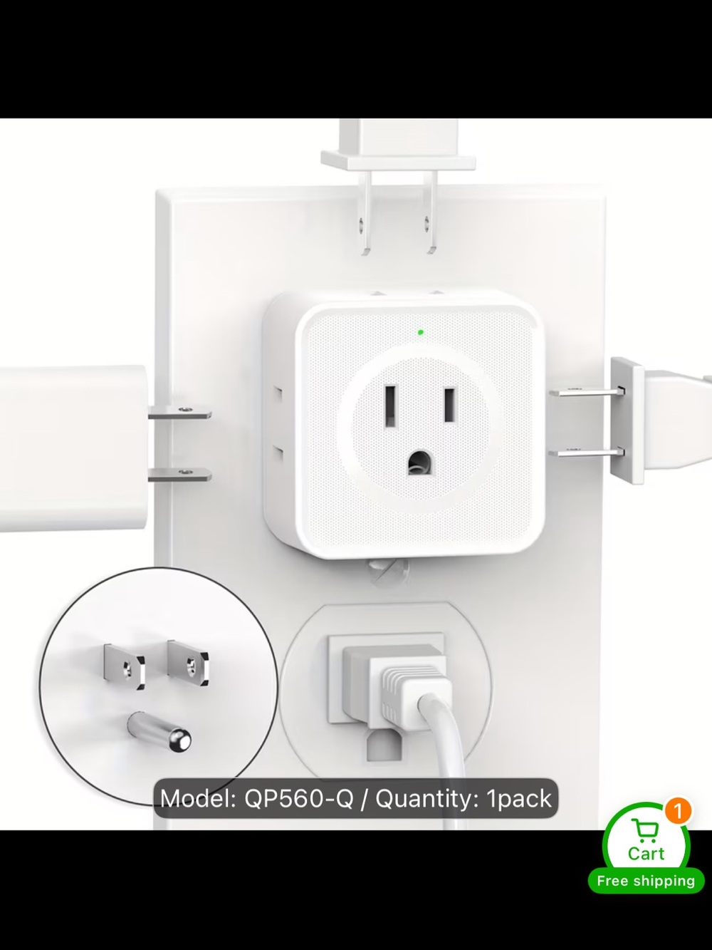 5 Outlet Multi Plug Wall Adapter